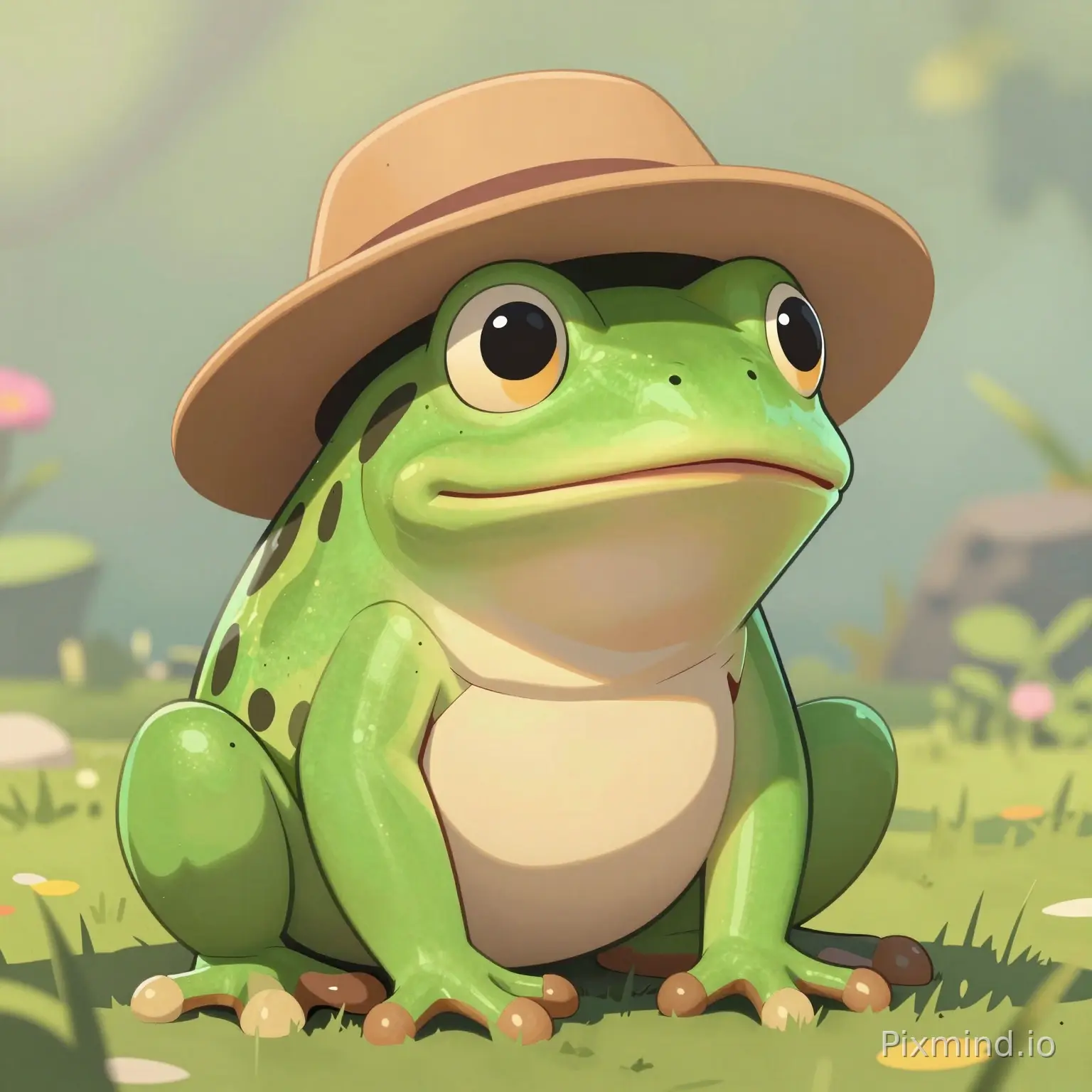 frog with a hat