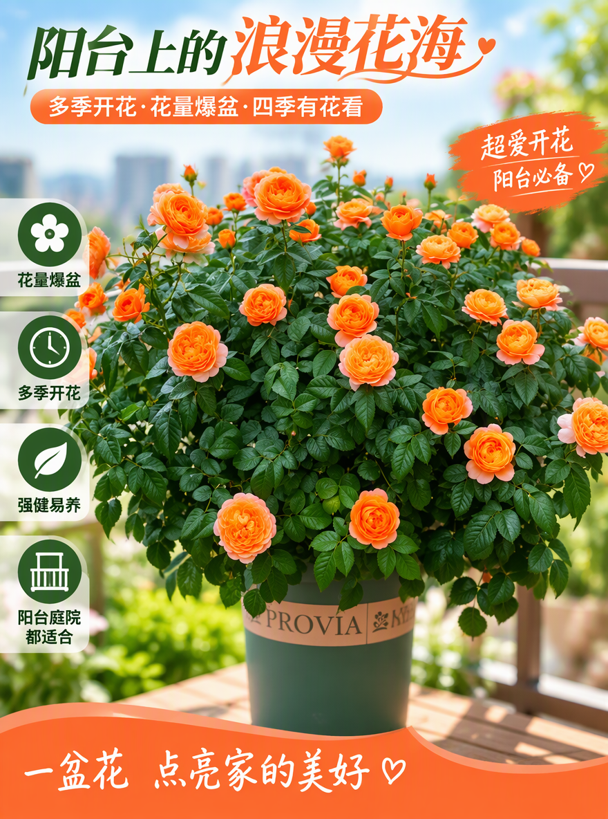 把这盆月季设计成电商专用主图